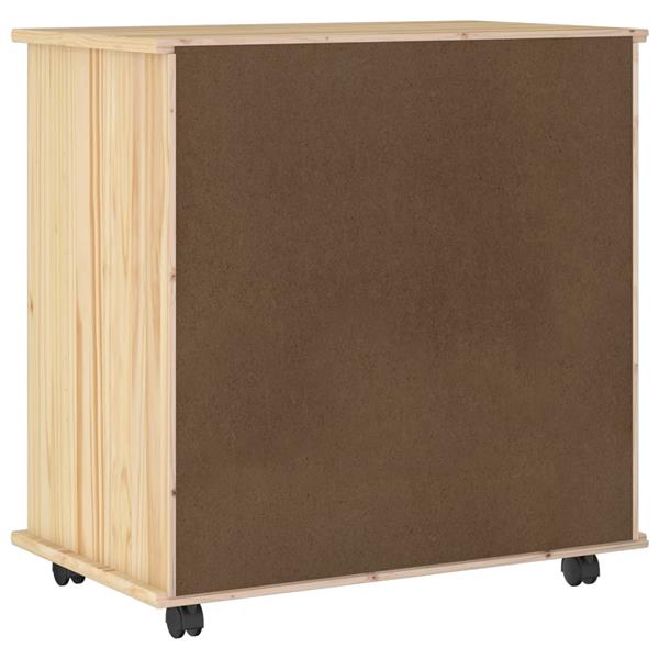 Grote foto vidaxl rolling kast bruin 63 5 x 39 x 65 5 cm massief vurenhout huis en inrichting overige