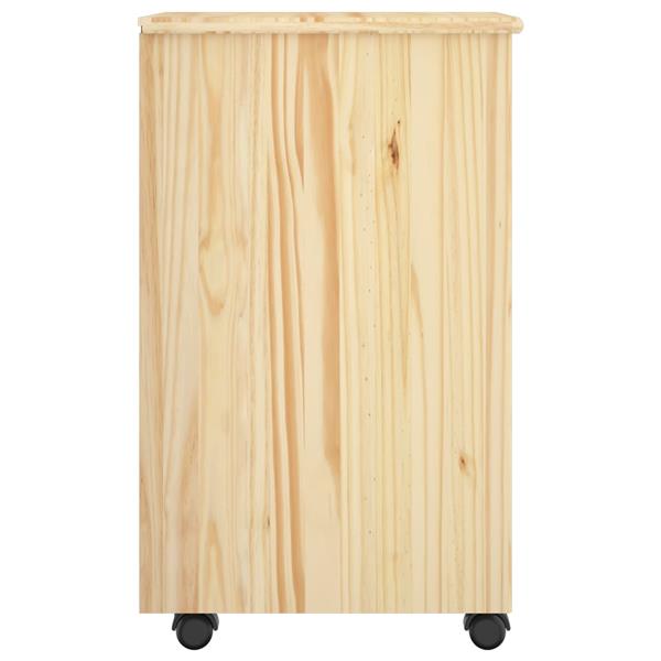 Grote foto vidaxl rolling kast bruin 63 5 x 39 x 65 5 cm massief vurenhout huis en inrichting overige
