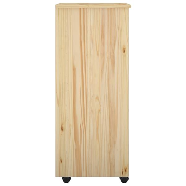 Grote foto vidaxl rolling kast met wiel bruin 34 x 39 x 93 5 cm massief vurenhout huis en inrichting overige