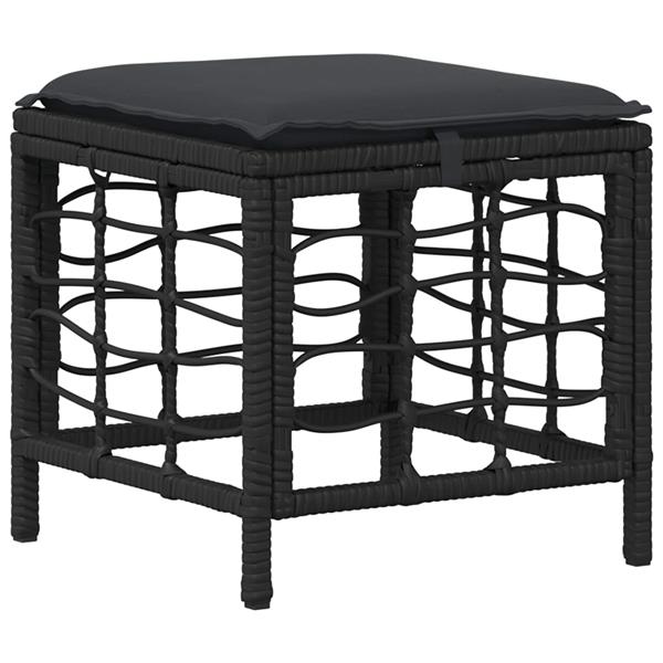 Grote foto vidaxl tuin eettafelset 3 pcs zwart en grijs poly riet en acaciahout tuin en terras tuinmeubelen