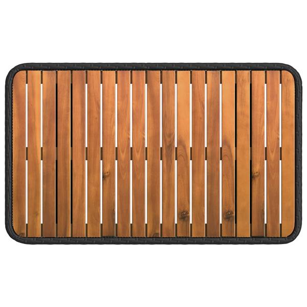 Grote foto vidaxl tuin eettafelset 3 pcs zwart en grijs poly riet en acaciahout tuin en terras tuinmeubelen