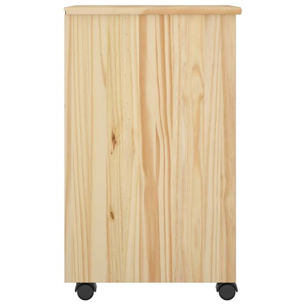Grote foto vidaxl rolling kast bruin 34 x 39 x 65 5 cm massief grenenhout huis en inrichting overige