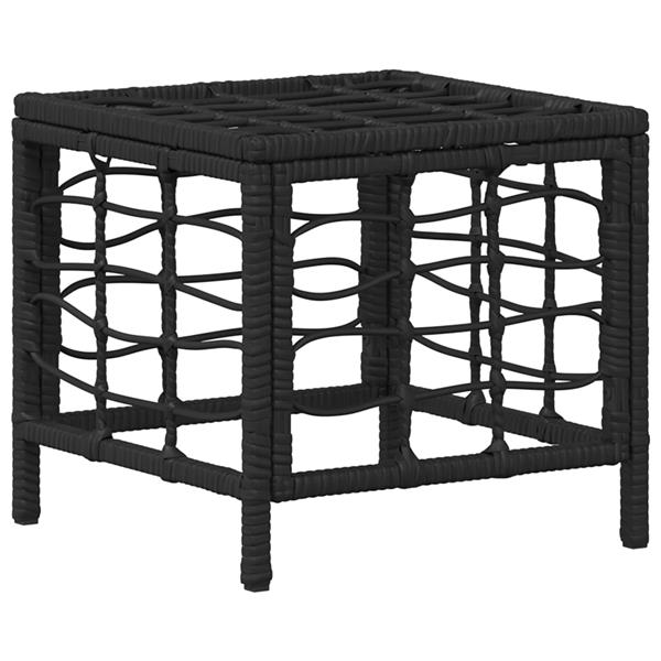 Grote foto vidaxl tuin eettafelset 3 pcs zwart en grijs poly riet en acaciahout tuin en terras tuinmeubelen