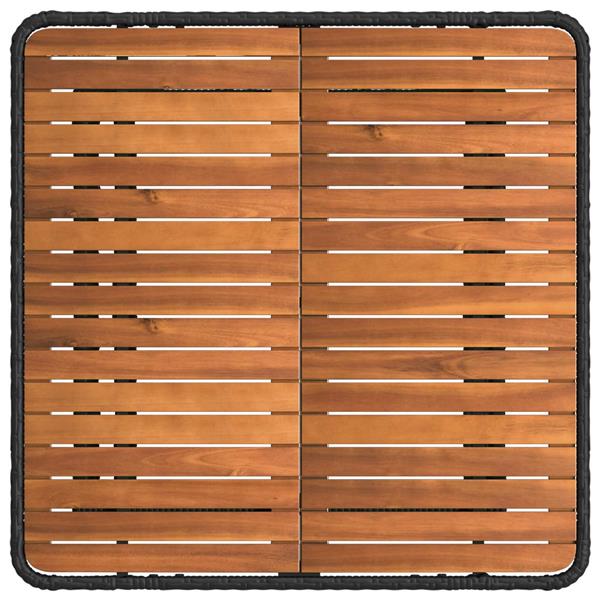 Grote foto vidaxl tuin eettafelset 3 pcs zwart en grijs poly riet en acaciahout tuin en terras tuinmeubelen