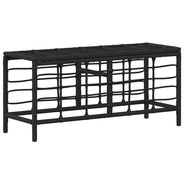 Grote foto vidaxl tuin eettafelset 3 pcs zwart en grijs poly riet en acaciahout tuin en terras tuinmeubelen