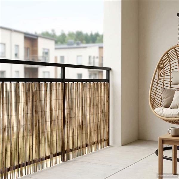 Grote foto vidaxl tuinhek ge carboniseerd 1000 x 80 cm riet tuin en terras hekken en schuttingen