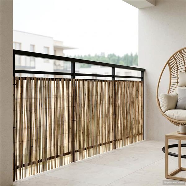 Grote foto vidaxl tuinhek ge carboniseerd 500 x 80 cm riet tuin en terras hekken en schuttingen