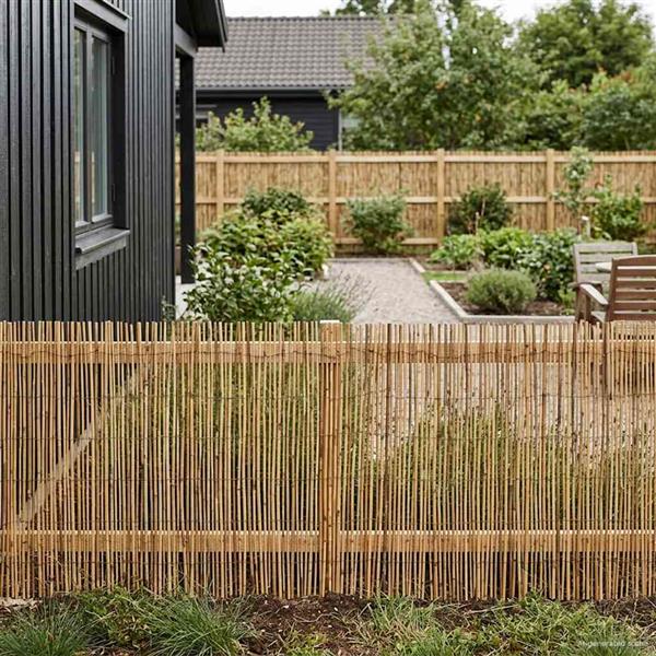 Grote foto vidaxl tuinhek ge carboniseerd 500 x 80 cm riet tuin en terras hekken en schuttingen