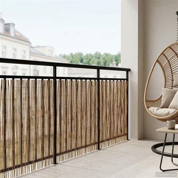 Grote foto vidaxl tuinhek ge carboniseerd 300 x 80 cm riet tuin en terras hekken en schuttingen