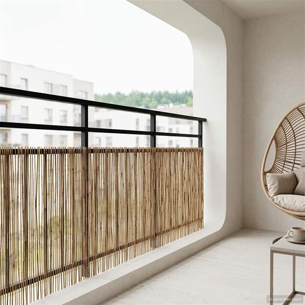 Grote foto vidaxl tuinhek ge carboniseerd 500 x 90 cm riet tuin en terras hekken en schuttingen