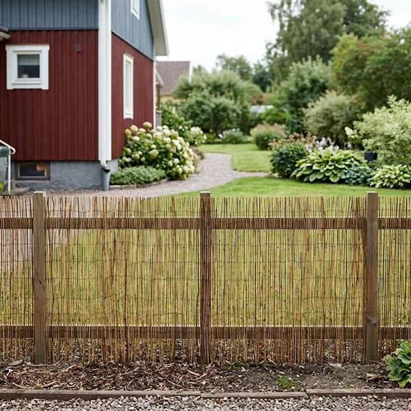 Grote foto vidaxl tuinhek ge carboniseerd 400 x 90 cm riet tuin en terras hekken en schuttingen