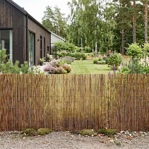 Grote foto vidaxl tuinhek ge carboniseerd 300 x 90 cm riet tuin en terras hekken en schuttingen