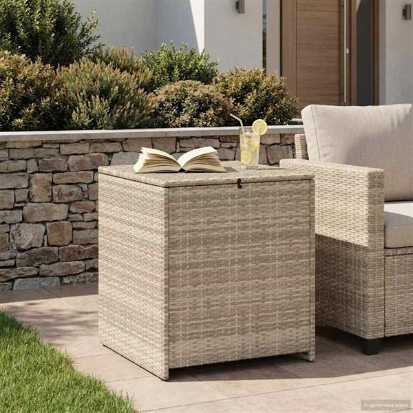 Grote foto vidaxl kussenbox lichtgrijs 55 x 55 x 69 cm polyrotan tuin en terras overige tuin en terras