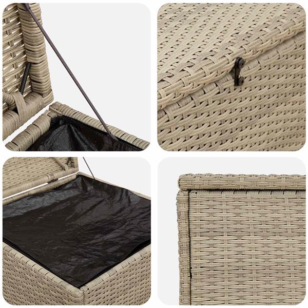 Grote foto vidaxl kussenbox lichtgrijs 55 x 55 x 69 cm polyrotan tuin en terras overige tuin en terras