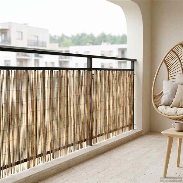 Grote foto vidaxl tuinhek ge carboniseerd 300 x 100 cm riet tuin en terras hekken en schuttingen