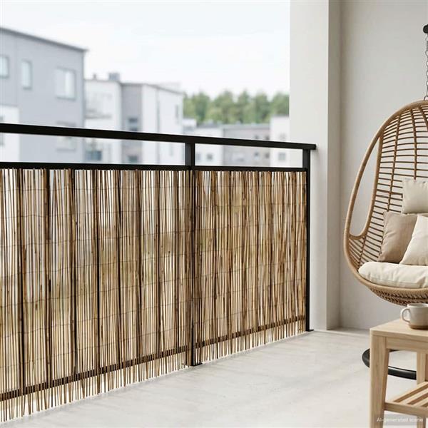 Grote foto vidaxl tuinhek ge carboniseerd 400 x 100 cm riet tuin en terras hekken en schuttingen