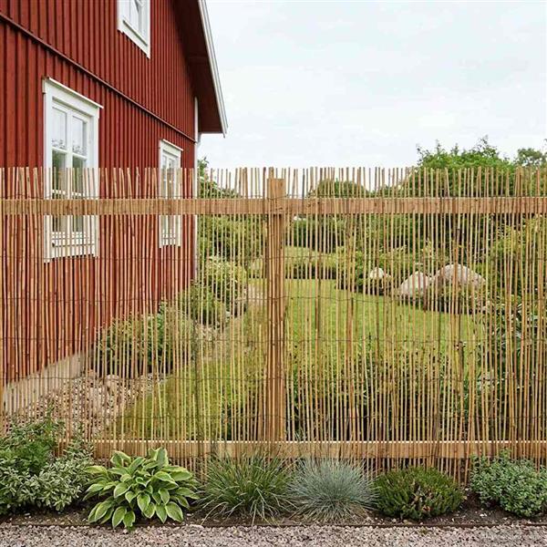 Grote foto vidaxl tuinhek gecarboniseerd riet 500 x 100 cm tuin en terras hekken en schuttingen