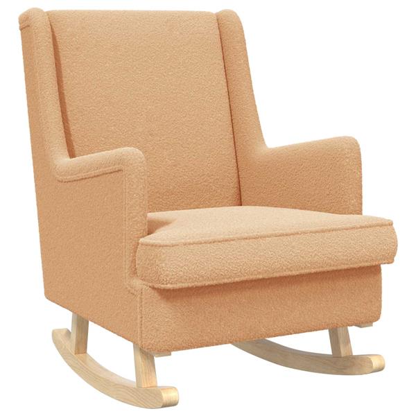 Grote foto vidaxl schommelstoel beige 62 x 80 x 85 cm schapenstof huis en inrichting stoelen