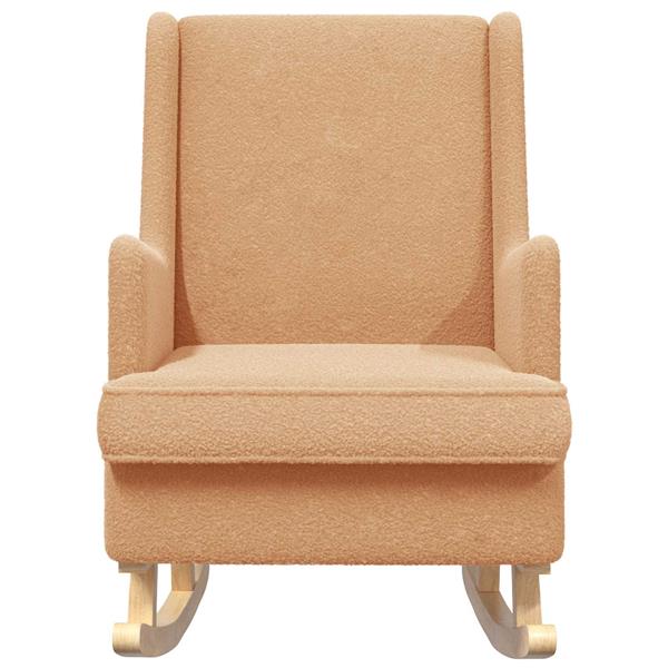 Grote foto vidaxl schommelstoel beige 62 x 80 x 85 cm schapenstof huis en inrichting stoelen