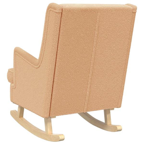 Grote foto vidaxl schommelstoel beige 62 x 80 x 85 cm schapenstof huis en inrichting stoelen