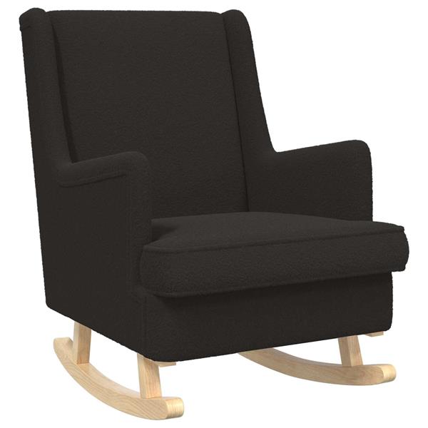 Grote foto vidaxl schommelstoel zwart 62 x 80 x 85 cm schapenstof huis en inrichting stoelen