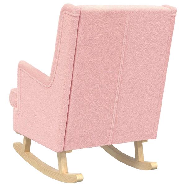 Grote foto vidaxl schommelstoel roze 62 x 80 x 85 cm schapenstof huis en inrichting stoelen