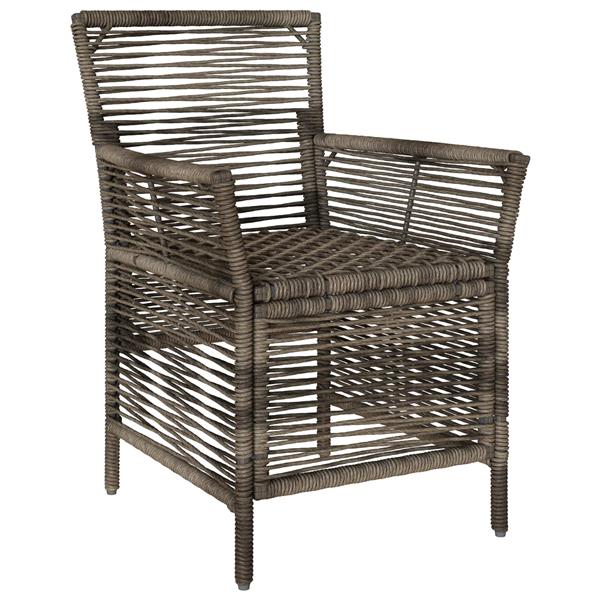 Grote foto vidaxl buitenstoel met kussen 4 pcs grijs en donkergrijs poly rattan tuin en terras tuinmeubelen