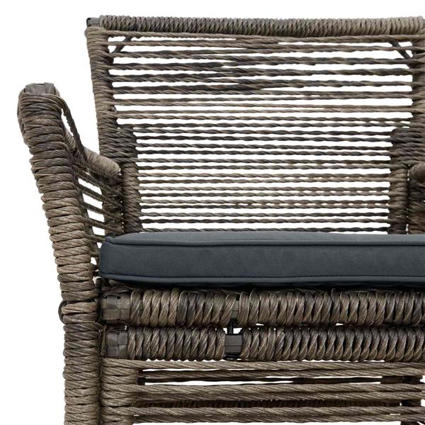 Grote foto vidaxl buitenstoel met kussen 4 pcs grijs en donkergrijs poly rattan tuin en terras tuinmeubelen