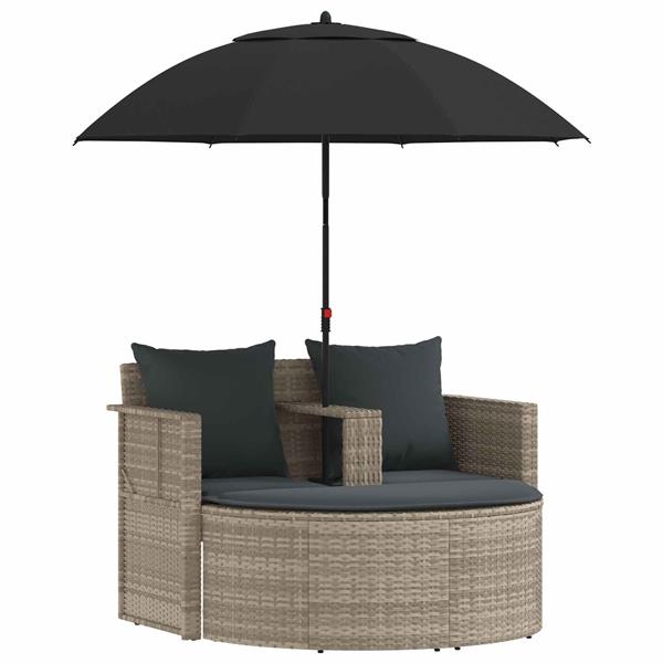 Grote foto vidaxl tuinbankstel 8 pcs licht grijs en donker grijs poly rattan tuin en terras tuinmeubelen