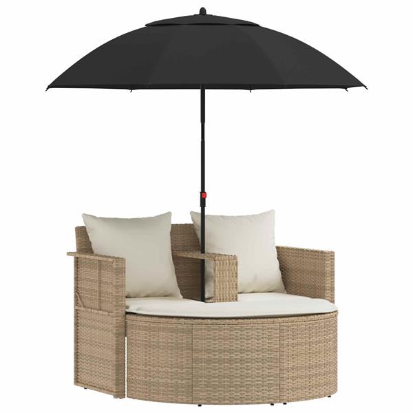 Grote foto vidaxl tuinbankstel met kussen 8 pcs beige en cr me wit poly rattan tuin en terras tuinmeubelen