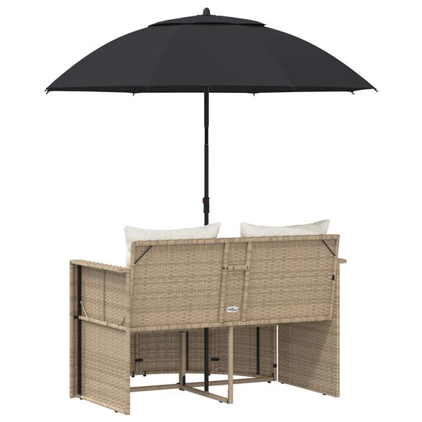 Grote foto vidaxl tuinbankstel met kussen 8 pcs beige en cr me wit poly rattan tuin en terras tuinmeubelen