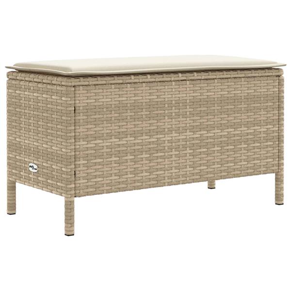 Grote foto vidaxl tuinvoetenbank beige en cr me 80 x 38 x 42 cm pe rattan tuin en terras tuinmeubelen