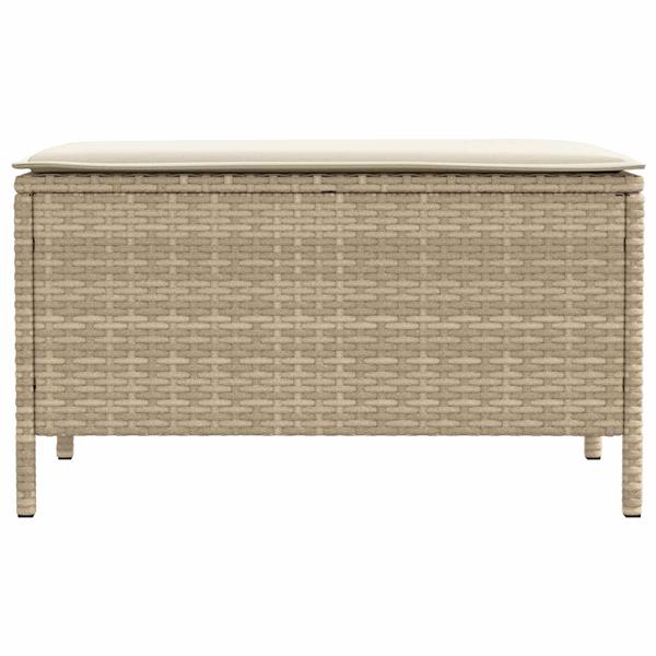 Grote foto vidaxl tuinvoetenbank beige en cr me 80 x 38 x 42 cm pe rattan tuin en terras tuinmeubelen