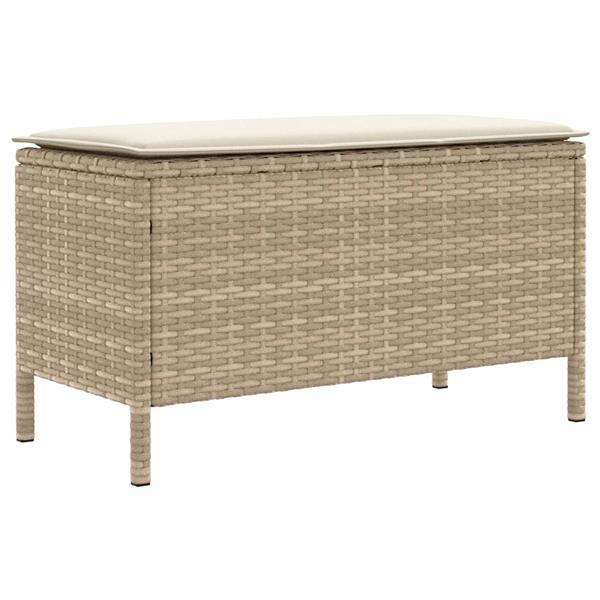 Grote foto vidaxl tuinvoetenbank beige en cr me 80 x 38 x 42 cm pe rattan tuin en terras tuinmeubelen