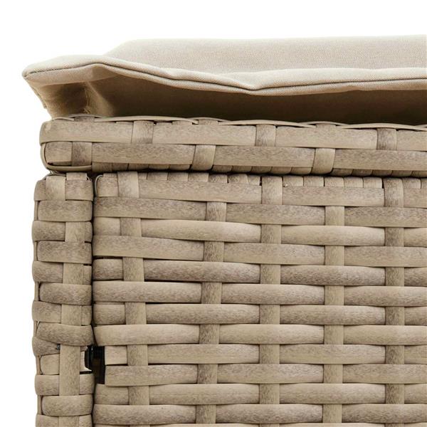 Grote foto vidaxl tuinvoetenbank beige en cr me 80 x 38 x 42 cm pe rattan tuin en terras tuinmeubelen