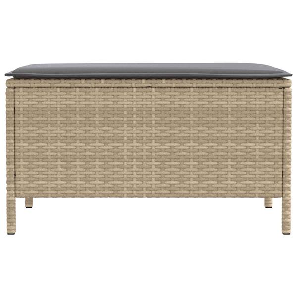 Grote foto vidaxl tuinvoetenbank beige en licht grijs 80 x 38 x 42 cm pe rattan tuin en terras tuinmeubelen