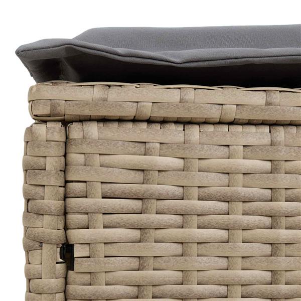 Grote foto vidaxl tuinvoetenbank beige en licht grijs 80 x 38 x 42 cm pe rattan tuin en terras tuinmeubelen