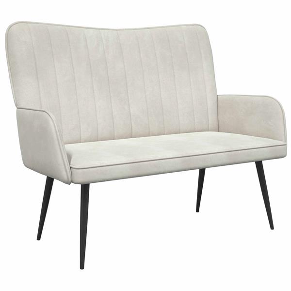 Grote foto vidaxl twee persoons sofa cr me 115 x 61 x 87 cm fluweel huis en inrichting bankstellen
