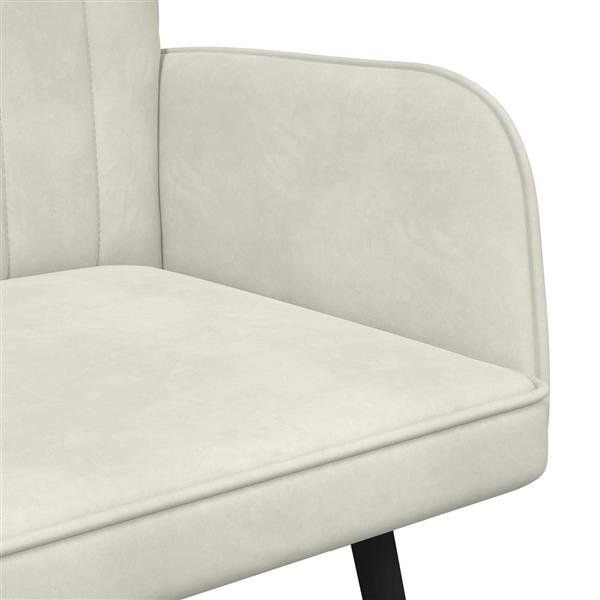 Grote foto vidaxl twee persoons sofa cr me 115 x 61 x 87 cm fluweel huis en inrichting bankstellen