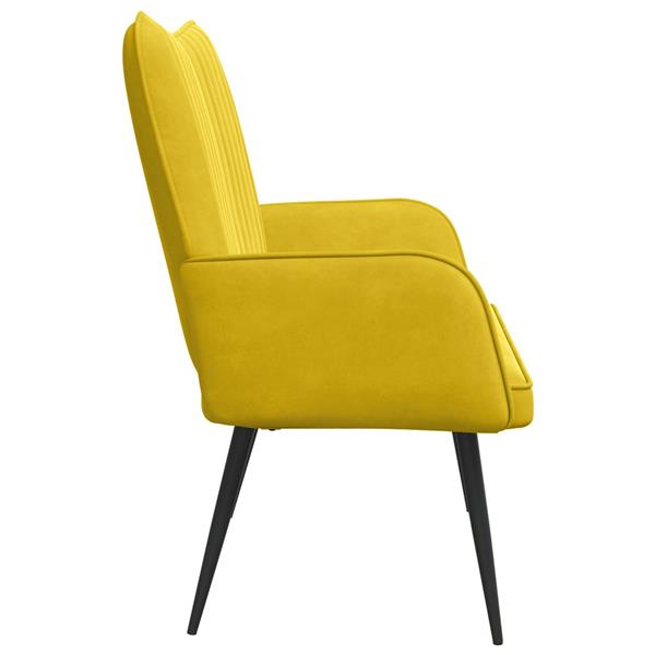 Grote foto vidaxl twee persoons sofa geel 115 x 61 x 87 cm fluweel huis en inrichting bankstellen