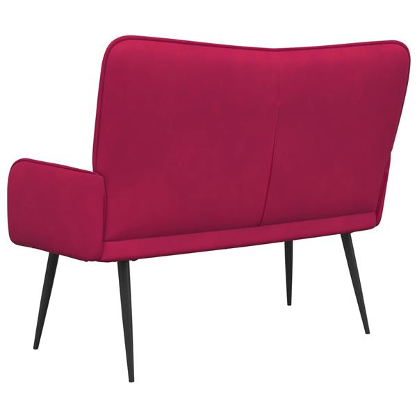 Grote foto vidaxl twee persoons sofa wijnrood 115 x 61 x 87 cm fluweel huis en inrichting bankstellen