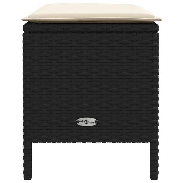 Grote foto vidaxl tuinvoetenbank zwart en cr me 80 x 38 x 45 cm pe rattan tuin en terras tuinmeubelen