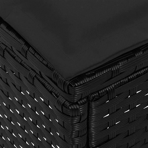 Grote foto vidaxl tuinvoetenbank met kussen zwart 80 x 38 x 45 cm pe rattan tuin en terras tuinmeubelen