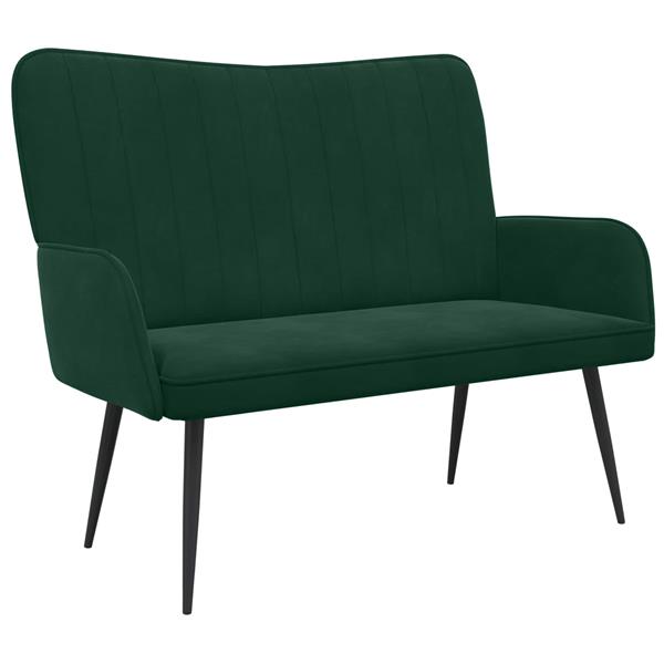 Grote foto vidaxl twee persoons sofa donkergroen 115 x 61 x 87 cm fluweel huis en inrichting bankstellen