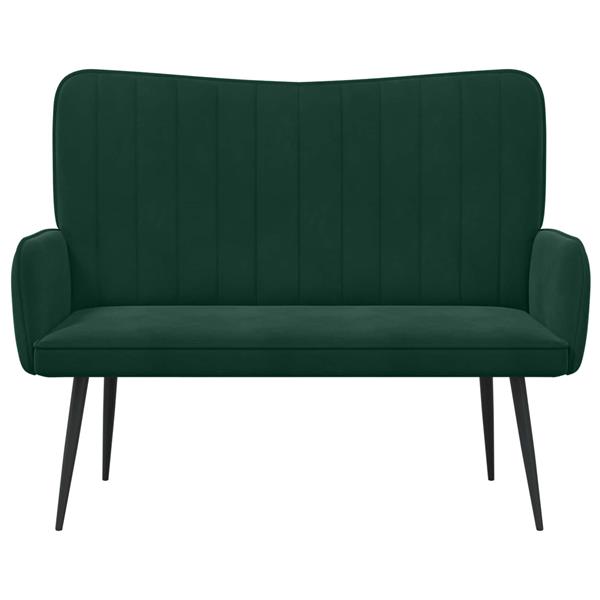 Grote foto vidaxl twee persoons sofa donkergroen 115 x 61 x 87 cm fluweel huis en inrichting bankstellen