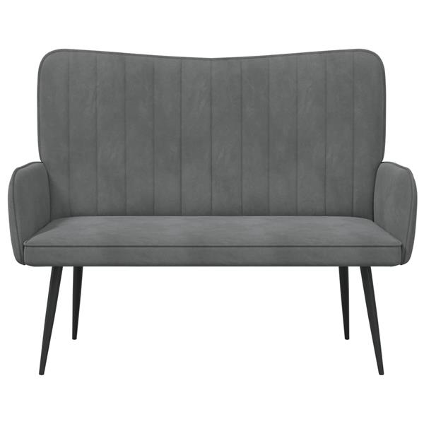 Grote foto vidaxl twee persoons sofa donkergrijs 115 x 61 x 87 cm fluweel huis en inrichting bankstellen