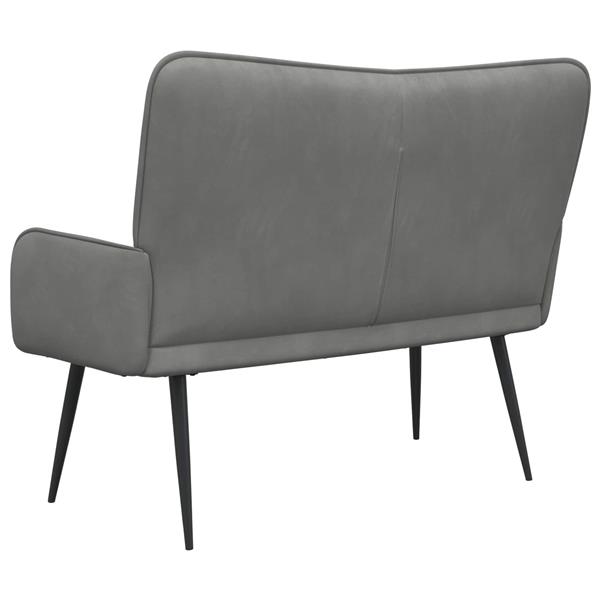 Grote foto vidaxl twee persoons sofa donkergrijs 115 x 61 x 87 cm fluweel huis en inrichting bankstellen