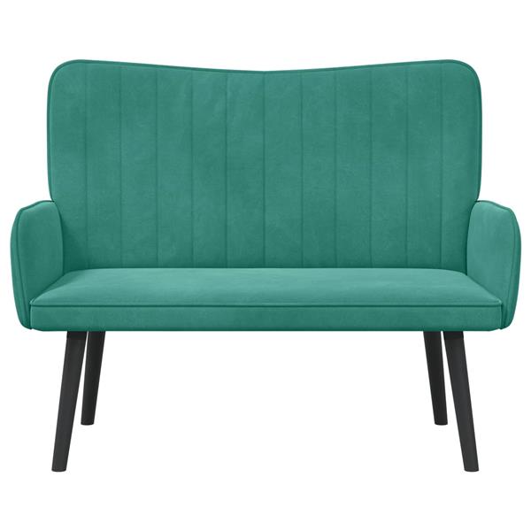 Grote foto vidaxl twee persoons sofa turquoise 115 x 61 x 87 cm fluweel huis en inrichting bankstellen