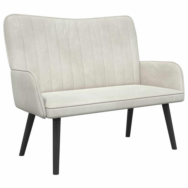 Grote foto vidaxl twee persoons sofa cr me 115 x 61 x 87 cm fluweel huis en inrichting bankstellen