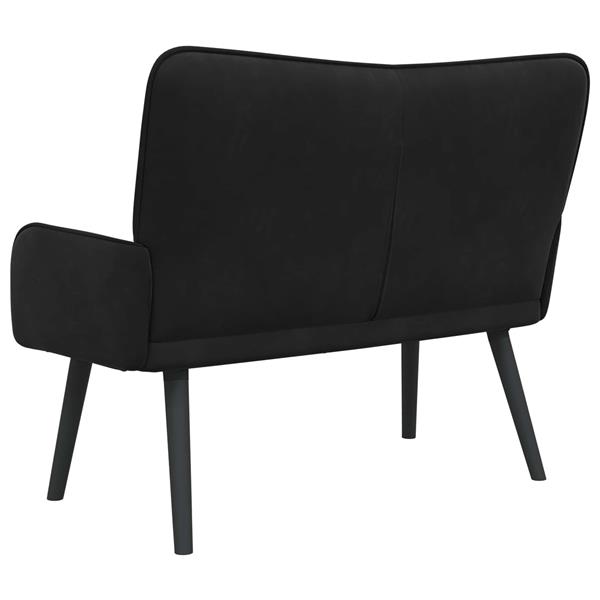 Grote foto vidaxl twee persoons sofa zwart 115 x 61 x 87 cm fluweel huis en inrichting bankstellen